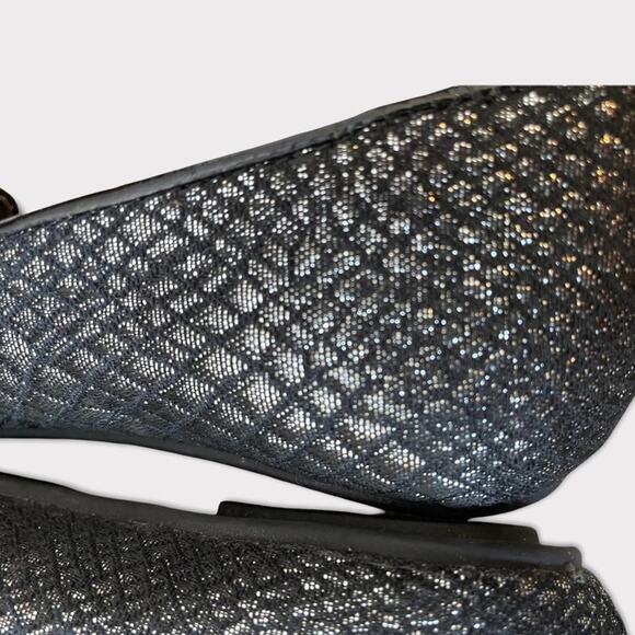 Dana Buchman Sequin/Silver Black Tassel Slip On Flats Shoes Size 5.5 - Picture 8 of 12